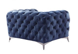 Vig Furniture - Divani Casa Delilah Modern Blue Sofa & Chair Set - Vgca1546-Blu-Set