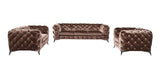 Vig Furniture - Divani Casa Delilah Modern Brown Fabric Sofa Set - Vgca1546-Brn