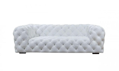 Divani Casa Dexter Transitional White Full Italian Leather Sofa - Loveseat Vgca114 - Wht - S | Home Elegance USA