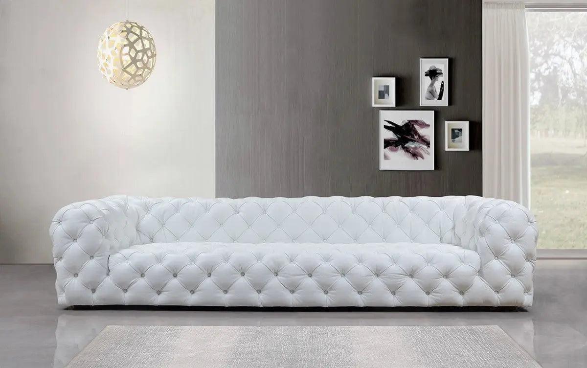 Divani Casa Dexter Transitional White Full Italian Leather Sofa Vgca114 - Fl - Wht | Home Elegance USA