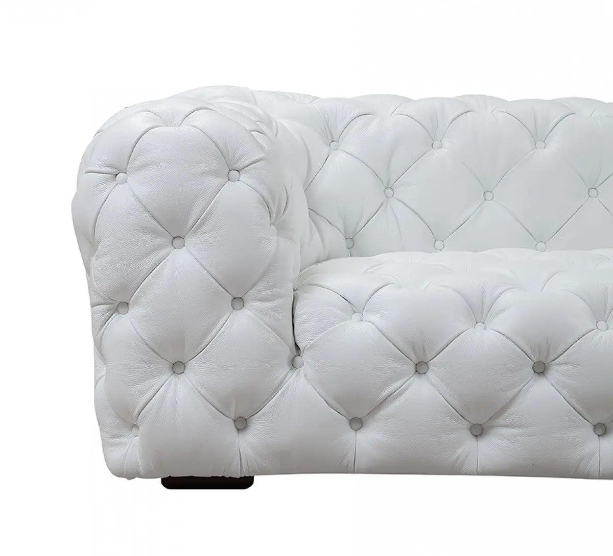 Divani Casa Dexter Transitional White Full Italian Leather Sofa Vgca114 - Fl - Wht | Home Elegance USA