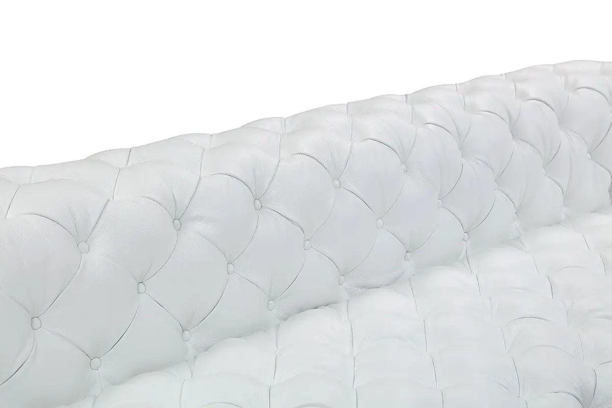 Divani Casa Dexter Transitional White Full Italian Leather Sofa Vgca114 - Fl - Wht | Home Elegance USA