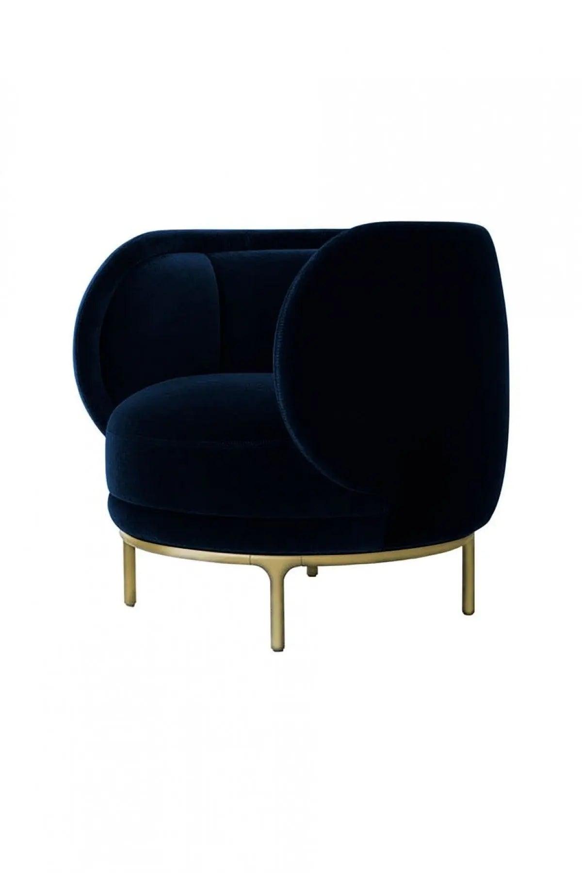 Vig Furniture - Divani Casa Eckley Blue Velvet Accent Chair - Vgmfoc-2174-Blu-Ch