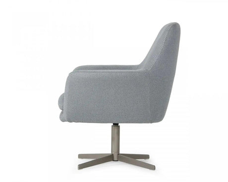 Vig Furniture - Divani Casa Elvin - Modern Grey Fabric Swivel Lounge Chair - Vgkka-832-Gry-3