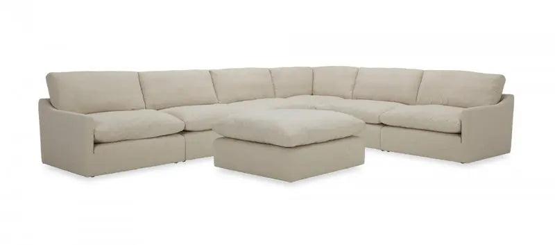 Vig Furniture - Divani Casa Fedora - Modern White Fabric Sectional Sofa W- Ottoman - Vgkkkf2637-B1223