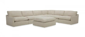 Divani Casa Fedora Modern White Fabric Sectional Sofa WOttoman Vgkkkf2637-B1223