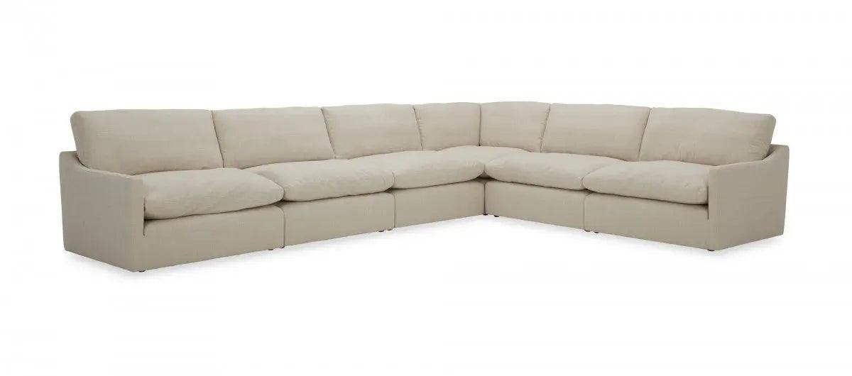 Divani Casa Fedora Modern White Fabric Sectional Sofa WOttoman Vgkkkf2637 - B1223 | Home Elegance USA