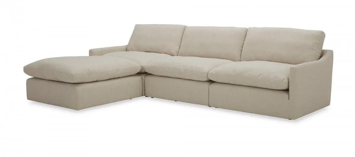 Vig Furniture - Divani Casa Fedora - Modern White Fabric Sectional Sofa W- Ottoman - Vgkkkf2637-B1223