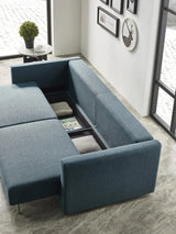 Divani Casa Fredonia Modern Blue - Green Fabric Sofa Bed WStorage Vgmb - 1901 - Bg | Home Elegance USA