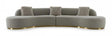 Divani Casa Frontier Glam Grey Fabric Sectional Sofa Vgodzw-943