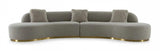 Vig Furniture - Divani Casa Frontier - Glam Grey Fabric Sectional Sofa - Vgodzw-943