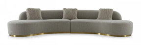 Divani Casa Frontier Glam Grey Fabric Sectional Sofa Vgodzw-943