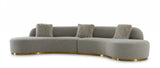 Vig Furniture - Divani Casa Frontier - Glam Grey Fabric Sectional Sofa - Vgodzw-943