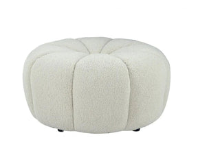 Divani Casa Gadson Contemporary White Sherpa Ottoman Vgodzw-20094-Wht-Ott