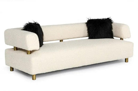 Divani Casa Gannet Glam Beige Fabric Sofa Vgodzw - 944 | Home Elegance USA