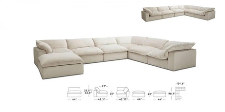 Vig Furniture - Divani Casa Garman Modern Light Grey U Shaped Sectional Sofa - Vgkkkf2651-6-Ushp-Gry-Sect