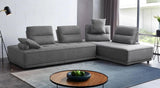 Vig Furniture - Divani Casa Glendale - Modern Grey Fabric Sectional Sofa - Vgmbmb-1907-Gry