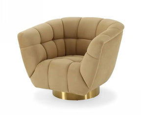 Divani Casa Granby Glam Mustard And Gold Fabric Chair Vgodzw-946-Chr