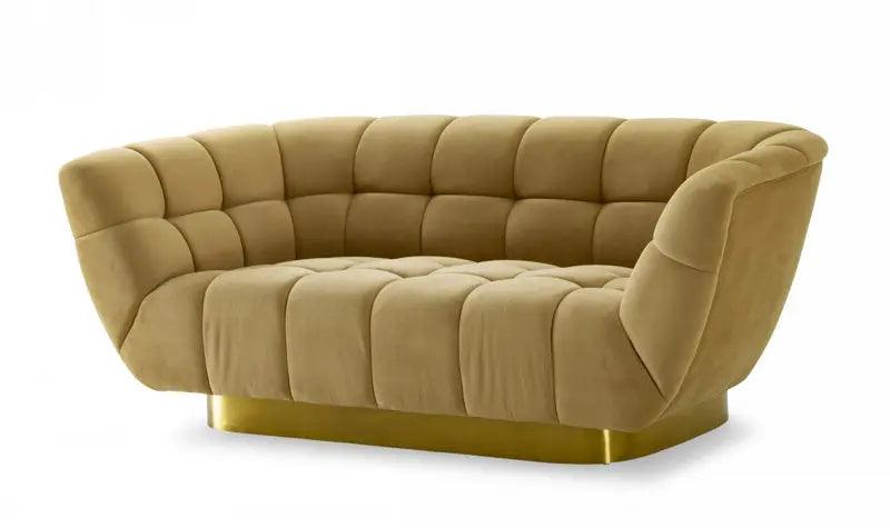 Divani Casa Granby Glam Mustard And Gold Fabric Loveseat Vgodzw - 946 - Lvst | Home Elegance USA