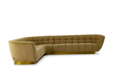 Divani Casa Granby Glam Mustard And Gold Fabric Sectional Sofa Vgodzw - 946 - Sect | Home Elegance USA