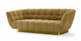 Divani Casa Granby Glam Mustard And Gold Fabric Sofa Vgodzw - 946 | Home Elegance USA