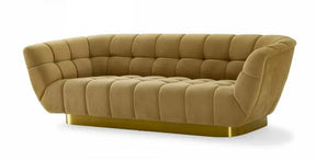Divani Casa Granby Glam Mustard And Gold Fabric Sofa Vgodzw-946