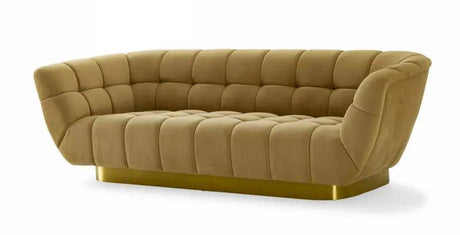 Vig Furniture - Divani Casa Granby - Glam Mustard And Gold Fabric Sofa - Vgodzw-946