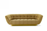 Divani Casa Granby Glam Mustard And Gold Fabric Sofa Vgodzw - 946 | Home Elegance USA