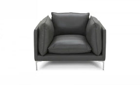 Divani Casa Harvest Modern Grey Full Leather Chair Vgkkkf2627-L2925-Chr