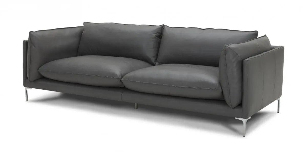 Vig Furniture - Divani Casa Harvest - Modern Grey Full Leather Sofa - Vgkkkf2627-L2925-Sofa