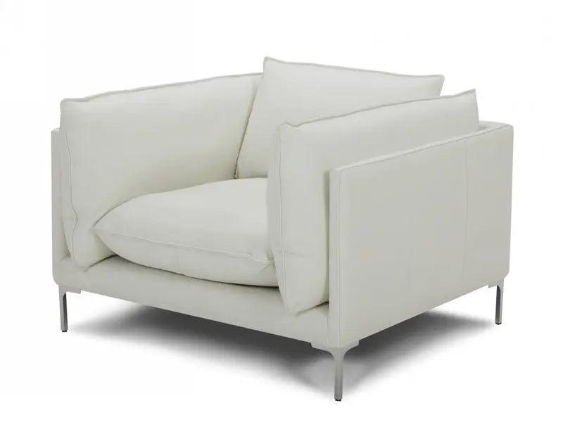 Vig Furniture - Divani Casa Harvest - Modern White Full Leather Chair - Vgkkkf2627-L2927-Chr