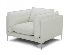 Divani Casa Harvest Modern White Full Leather Chair Vgkkkf2627-L2927-Chr