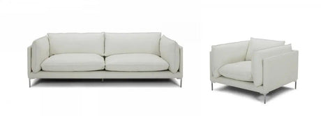 Divani Casa Harvest Modern White Full Leather Chair Vgkkkf2627-L2927-Chr