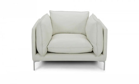 Divani Casa Harvest Modern White Full Leather Chair Vgkkkf2627-L2927-Chr