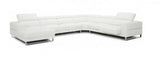 Vig Furniture - Divani Casa Hawkey - Contemporary White Full Leather Laf Chaise Sectional - Vgkkkf1066-Laf-Wht