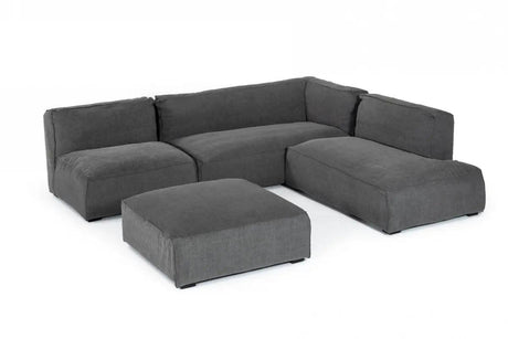 Vig Furniture - Divani Casa Hearn - Contemporary Dark Grey Fabric Modular Sectional Sofa - Vgafcube