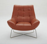 Vig Furniture - Divani Casa Istra - Modern Orange Full Leather Lounge Chair - Vgkk-A-728-Org