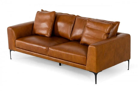 Vig Furniture - Divani Casa Jacoba - Modern Camel Leather Sofa - Vgkkkf2620-Cml-Sofa-3