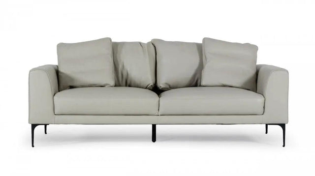 Vig Furniture - Divani Casa Jacoba - Modern Light Grey Leather Sofa - Vgkkkf2620-Gry-3