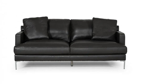 Vig Furniture - Divani Casa Janina - Modern Dark Grey Leather Sofa - Vgkkkf1032-Drkgry-L-3