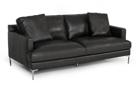 Vig Furniture - Divani Casa Janina - Modern Dark Grey Leather Sofa - Vgkkkf1032-Drkgry-L-3