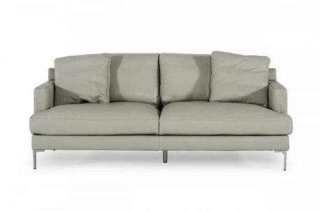 Divani Casa Janina Modern Light Grey Leather Sofa Vgkkkf1032 - Gry - 3 | Home Elegance USA