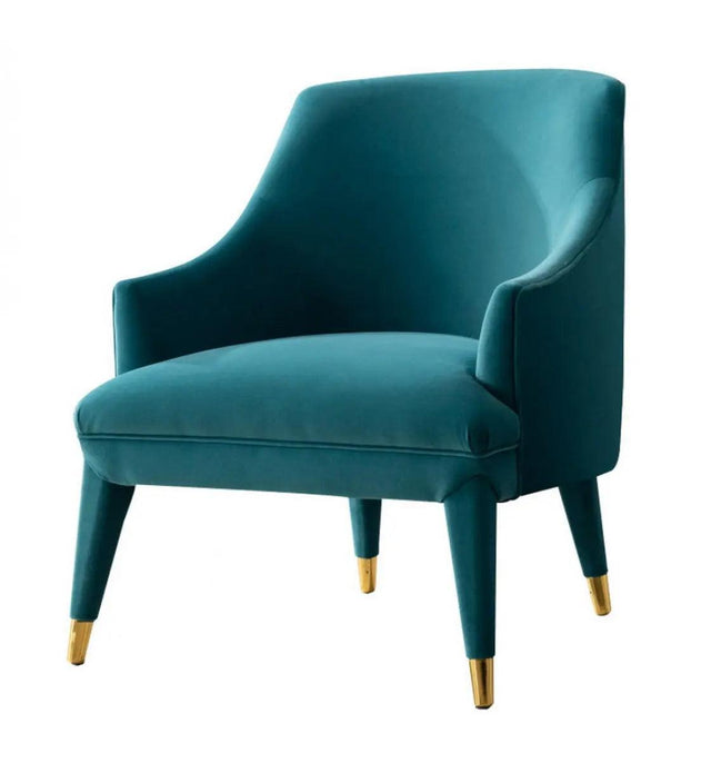 Vig Furniture - Divani Casa Jenner - Modern Aqua Velvet Accent Chair - Vgyuhd-1969