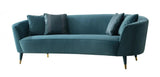 Vig Furniture - Divani Casa Jenner - Modern Aqua Velvet Sofa - Vgyuhd-1962