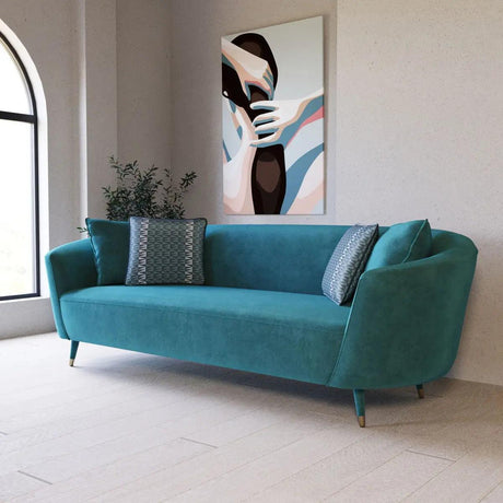 Vig Furniture - Divani Casa Jenner - Modern Aqua Velvet Sofa - Vgyuhd-1962