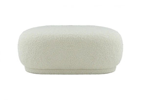 Divani Casa Kael Contemporary White Sherpa Ottoman Vgodzw-20100-Wht-Ott