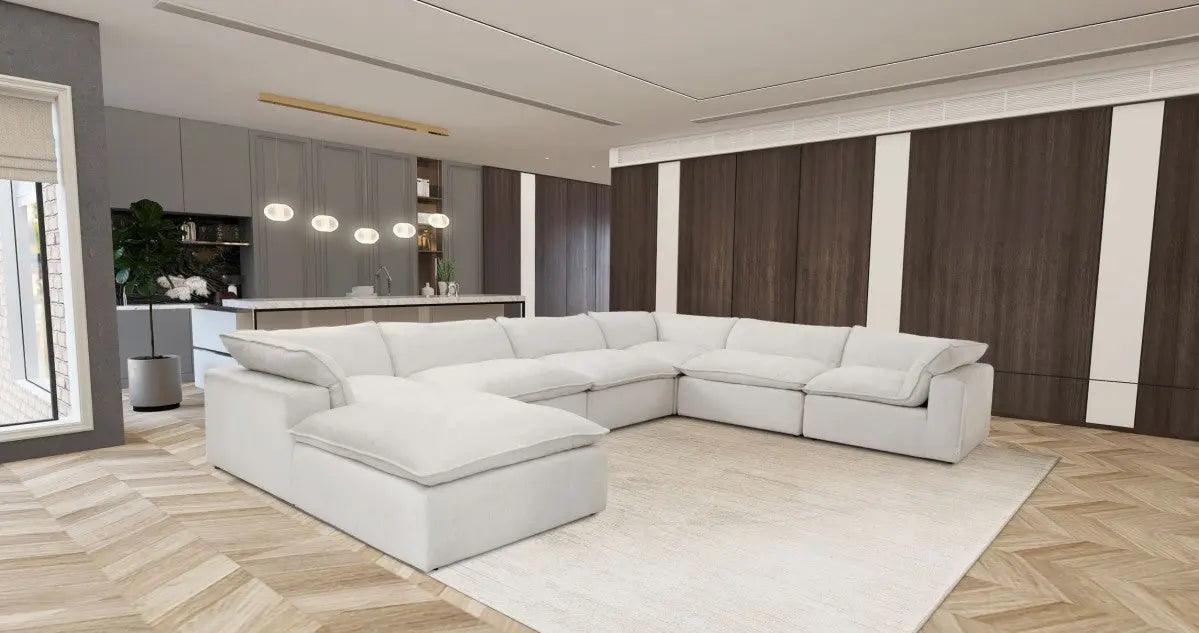 Vig Furniture - Divani Casa Kellogg Modern White U Shaped Feather Sectional Sofa - Vgkn79461-Wht-Sect