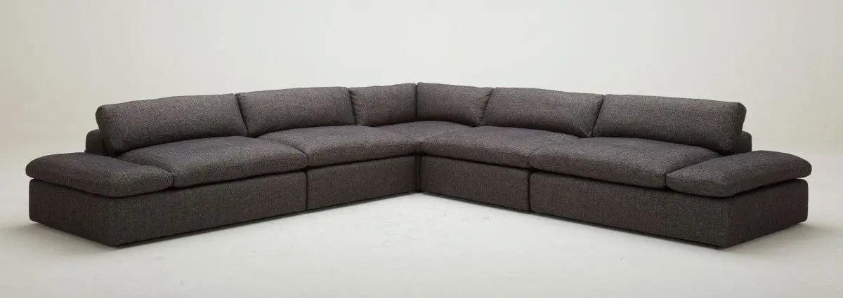 Vig Furniture - Divani Casa Kelly - Modern Dark Grey Fabric Sectional Sofa - Vgkkkf2612-Grey-S