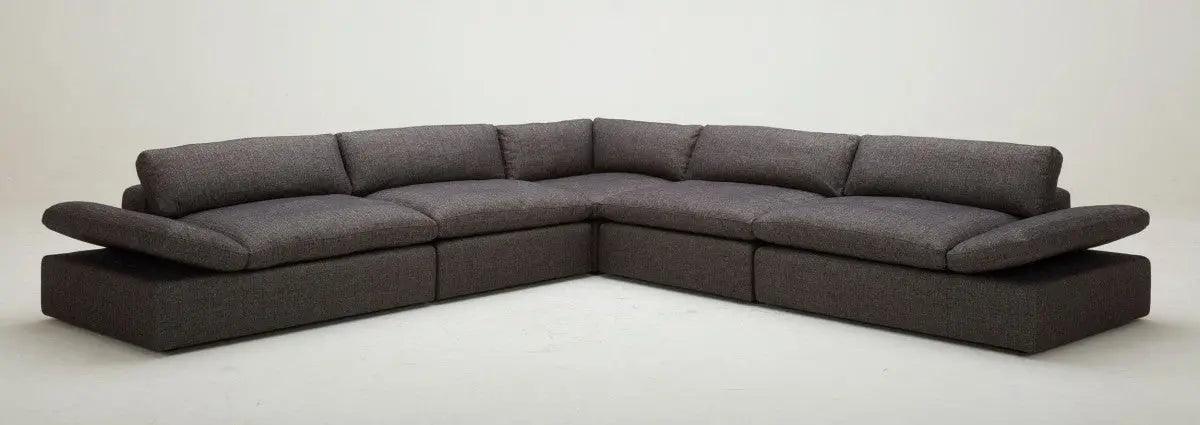 Vig Furniture - Divani Casa Kelly - Modern Dark Grey Fabric Sectional Sofa - Vgkkkf2612-Grey-S