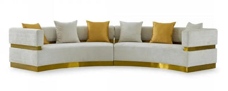 Divani Casa Kiva Glam Beige And Gold Fabric Sectional Sofa Vgodzw - 9114 | Home Elegance USA